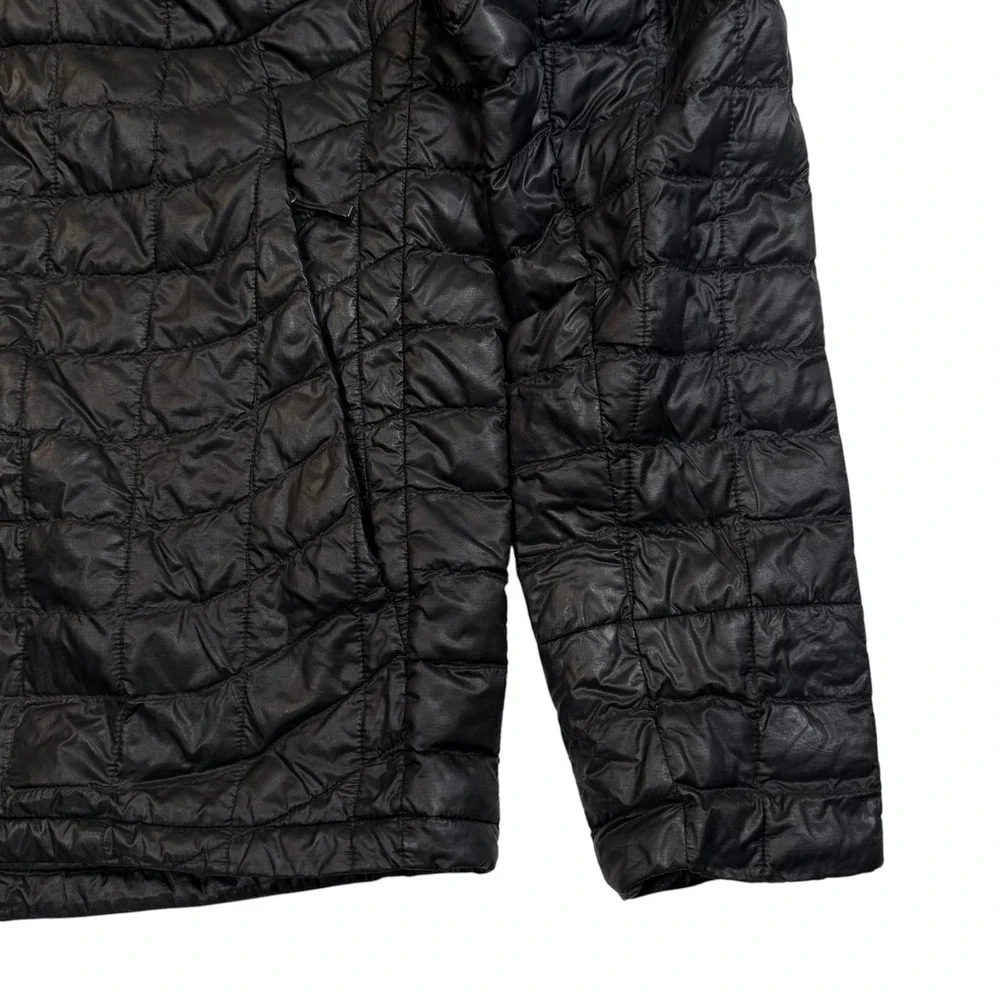 The North Face Thermoball Hooded Jacket Black Quilted Puffer Mens Medium‎ C761